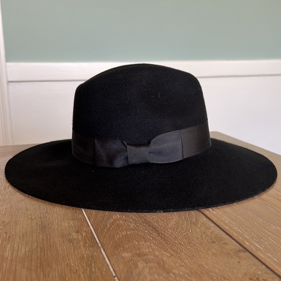 Ace of something Australia wide brim black 100% Australian wool fedora hat M - Picture 2 of 9